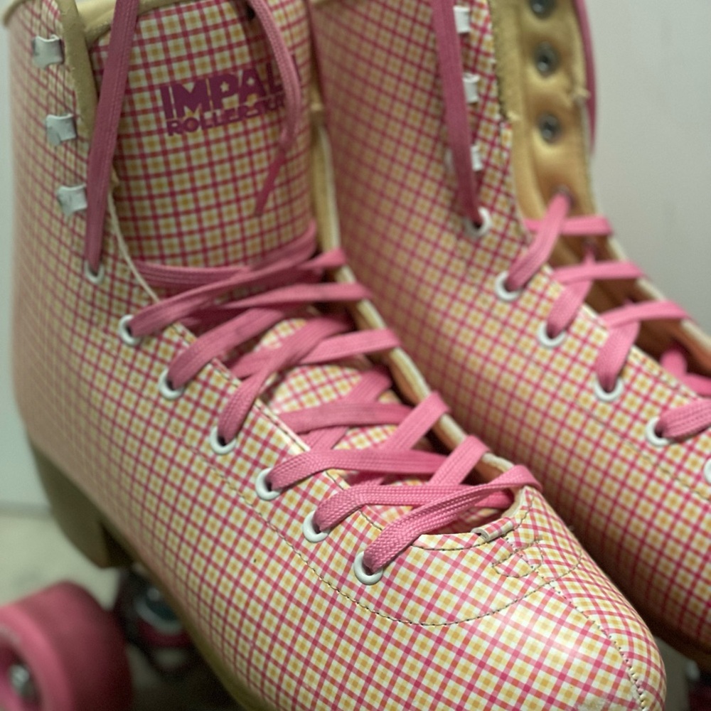 Impala Women's Pink and Yellow Plaid Roller Skates